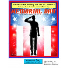 Memorial Day File Folder Activity for Special Education K-3