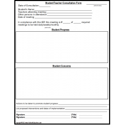 Student/Teacher Consultation Form