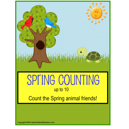 Spring File Folder Activities Count To 10 for Kindergarten, Pre-K, Autism {Butterflies and Animals}