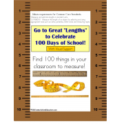 100th Day of School Measurement Activity Common Core