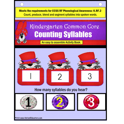 Syllable Counting Cat In The Red Hat Activity Book
