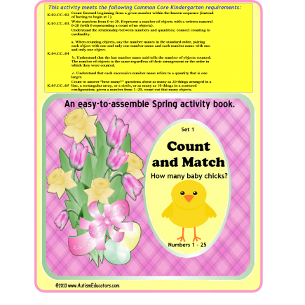 Spring Counting to 25 Kindergarten Math Activity Book {Autism, Special Education}