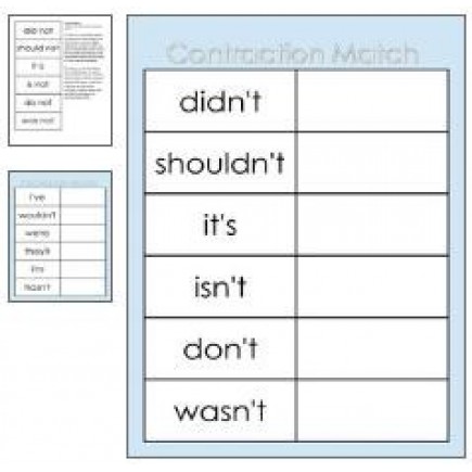 File Folder Games / Memory - Autism, SEN, Matching, Contractions