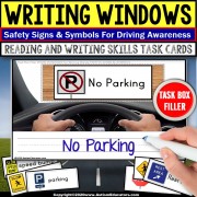 Life Skills Writing Work Task for ROAD SAFETY - WORD WINDOWS Task Box Filler Activities