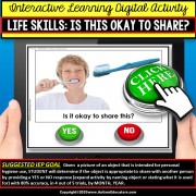 Life Skills SHARING Hygiene Items | Interactive Digital Activity