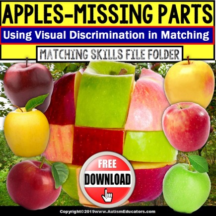 Apple Visual Discrimination FREE File Folder Activity
