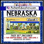 NEBRASKA State Symbols ADAPTED BOOK for Special Education and Autism