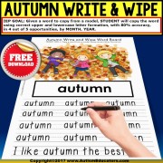 AUTUMN Write and Wipe FINE MOTOR Vocabulary for Special Education FREE DOWNLOAD