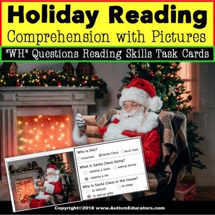 Christmas Picture Comprehension | Task Box Filler Activities Reading Strategies