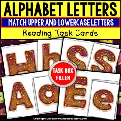 Upper and Lowercase Letter Match Task Cards YUMMY COOKIE - TASK BOX FILLER ACTIVITIES