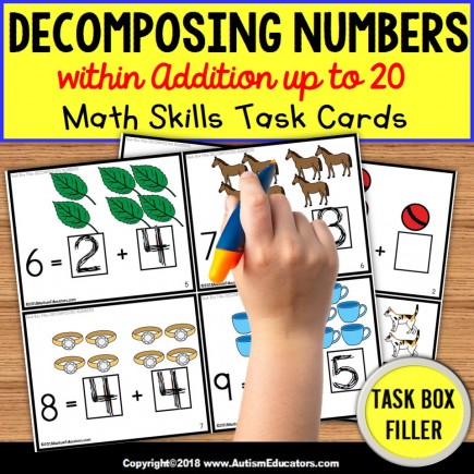 DECOMPOSING NUMBERS | TASK BOX FILLER ACTIVITIES | Special Education Resource