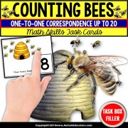 ONE-TO-ONE CORRESPONDENCE Counting Bees Task Cards “Task Box Filler” for Autism