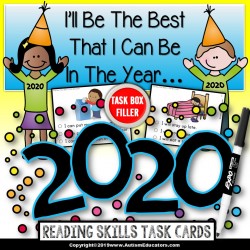 2020 New Year Resolutions Task Cards for Manners and Kindness “Task Box Filler”