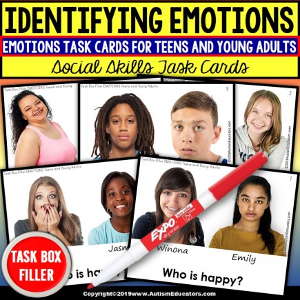 EMOTIONS Teens and Young Adults | Task Box Filler Activities| Special Education
