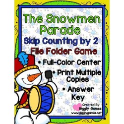 The Snowman Parade Skip Counting by 2 File Folder Game