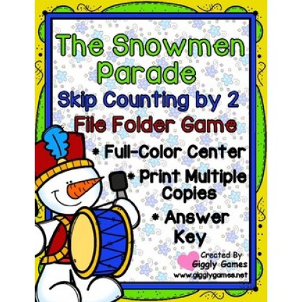 The Snowman Parade Skip Counting by 2 File Folder Game