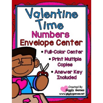 Valentine Time Numbers Envelope Center