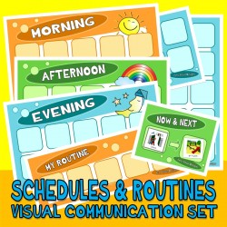 DAILY PICTURE SCHEDULES : Routines & Choices Set with 120 PECs Cards ... visual aide autism special education aac asd pdd