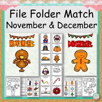 File Folder Match November and December