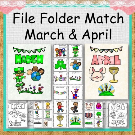 File Folder Match March and April