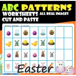 EASTER- ABC Patterns – What comes next – Cut and Paste Worksheets with Real Images