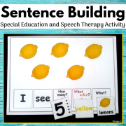 Sentence Building Activity for Speech Therapy and Autism