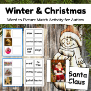 Winter and Christmas Word to Picture Matching Activity