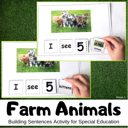 Farm Animals Building Sentences Activity