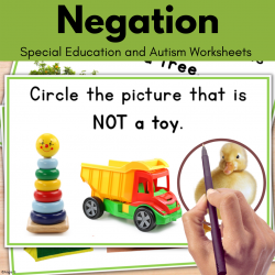 Negation Speech Therapy Worksheets - Identifying from a field of 3