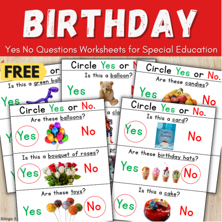 FREE Birthday Yes No Questions Print and Go Worksheets