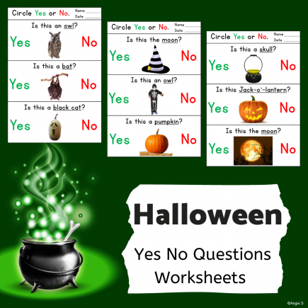 Halloween Yes No Questions Print and Go Print and Go Worksheets