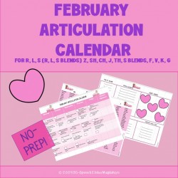 February Articulation Calendar