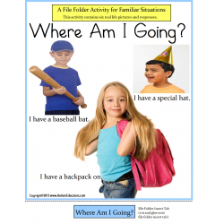 Autism File Folder Activity of Familiar Situations {Where Am I Going?} Special Education