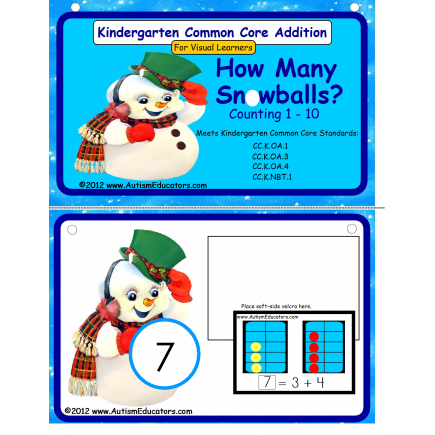 Common Core Kindergarten Snowman Addition for Visual Learners