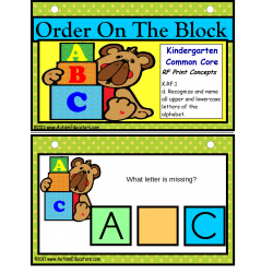 Alphabetical Order Kindergarten Common Core Activity for Special Education/Autism/Visual Learners