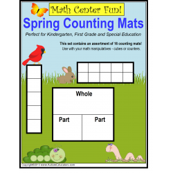 Spring Math Work Mats {Kindergarten/First Grade/Special Education}