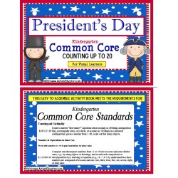 President's Day Kindergarten Common Core Activity Count to 20