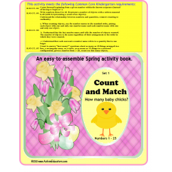 Spring Counting to 25 Kindergarten Math Activity Book {Autism, Special Education}