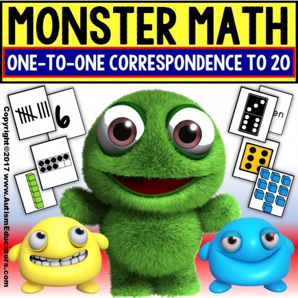 MONSTERS Counting Up To 20 ONE TO ONE CORRESPONDENCE for Special Education