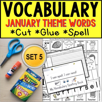 JANUARY Vocabulary and Fine Motor MONTHLY Worksheets Special Education Resource