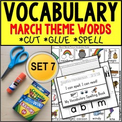 MARCH Vocabulary and Fine Motor MONTHLY Worksheets for Special Education