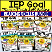 Reading Comprehension and Sight Words IEP GOAL SKILL BUILDER Bundle ONE