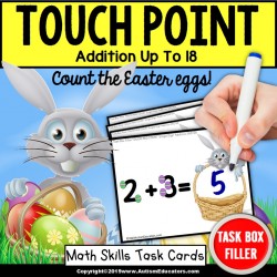 TOUCH POINT Single Digit Addition TASK CARDS – EASTER Theme “Task Box Filler”