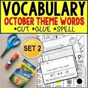 OCTOBER Vocabulary and Fine Motor MONTHLY Worksheets for Special Education