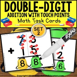 TOUCH POINT Double Digit Addition W/O REGROUPING TASK CARDS Task Box Filler