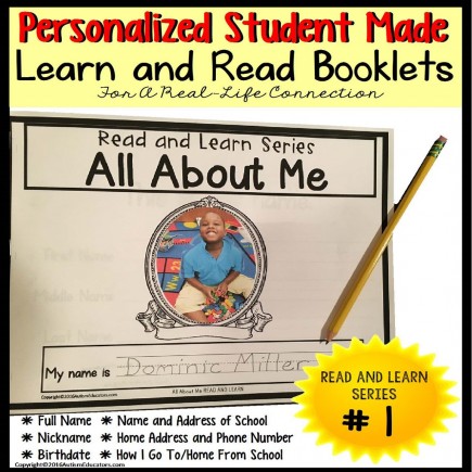 PERSONALIZED Student Information Learn and Read Booklets for Autism   