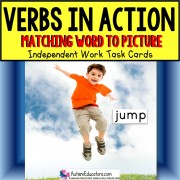 VERBS Reading and Matching Task Cards TASK BOX FILLER ACTIVITIES