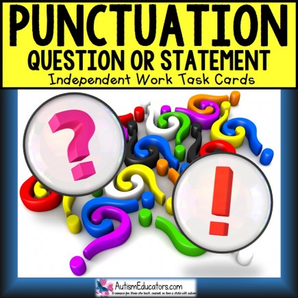 PUNCTUATION Task Cards QUESTION or STATEMENT Task Box Filler