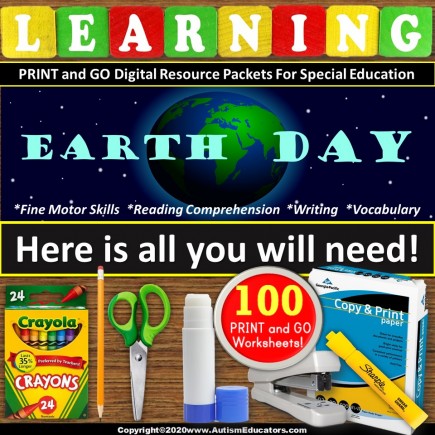 EARTH DAY | Reading and Fine Motor Packet for Special Education