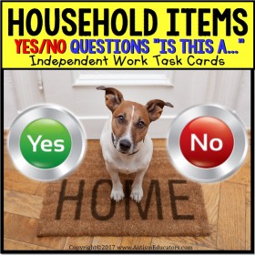 Task Cards YES or NO HOUSEHOLD ITEMS TASK BOX FILLER